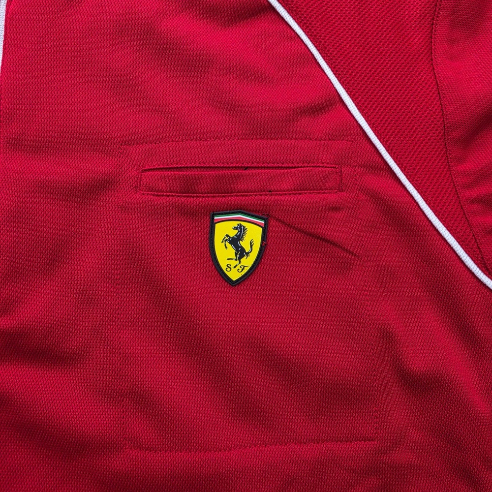Ferrari F1 Team Scuderia Quarter Zip Performance Polo Shirt Mens 2XL Red - Picture 3 of 9